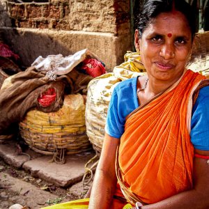 Woman with sindoor and bindi