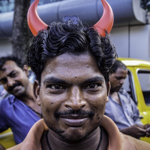 Man with two horns
