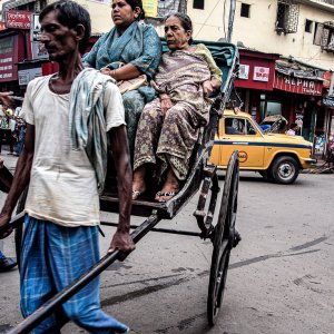 Rickshaw in traffic