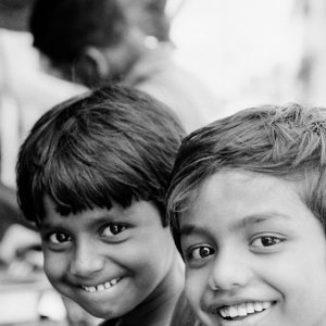 Two boys smiling