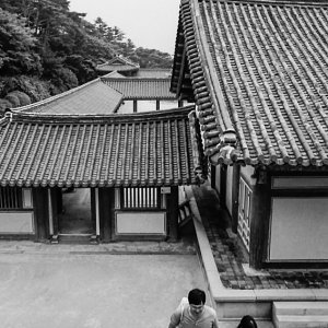 仏国寺の階段を上るカップル