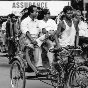 Couple on a cycle rickshaw