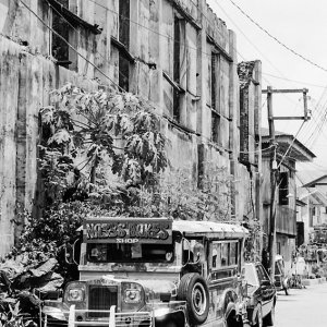 Jeepney parked by roadside
