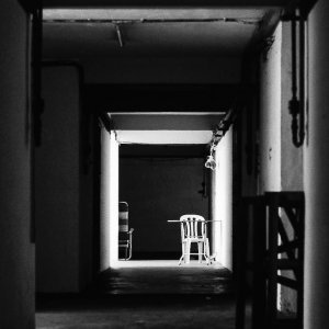 Chair in deserted passage