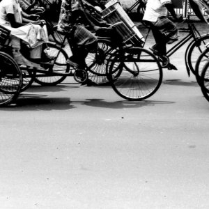 Wheels of cycle rickshaw