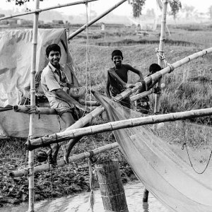 バングラデシュの四手網