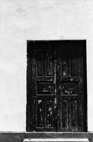 ゴールのフォート地区で見つけた木製の扉
