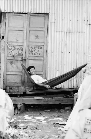 Man relaxing on hammock