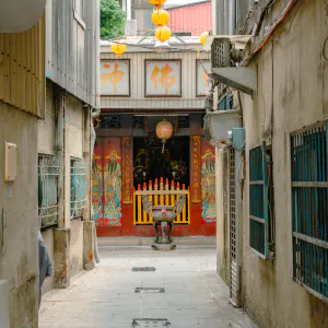 Temple at end of lane