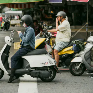 Woman waiting for traffic light