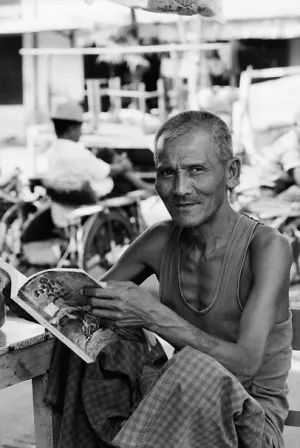 Man reading magazine