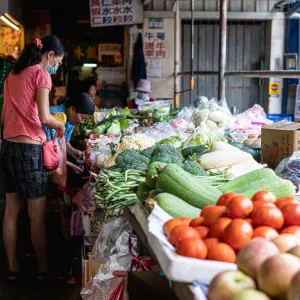 Two women in greengrocery