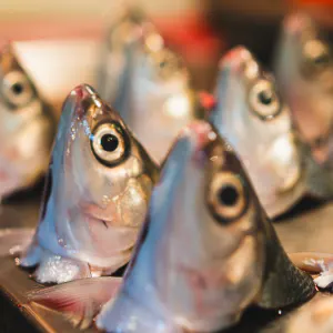 Displayed heads of milkfish