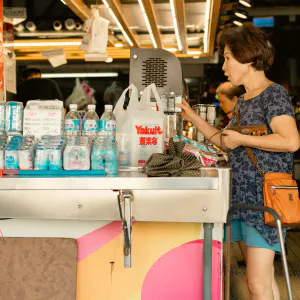 Strong-minded woman in market