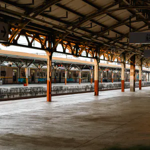 Station staff standing on platform