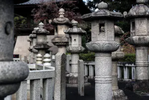 Stone lanterns in Gokoku-ji