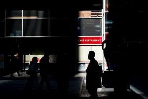 Silhouette walking