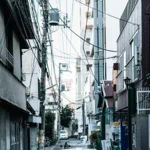 Convertible in a lane