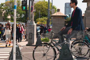 Bicycle waiting at a stoplight