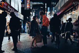 Couple looking at each other