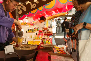 Stall selling gingko nuts