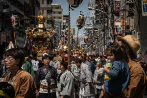 Parade of carrying shrines