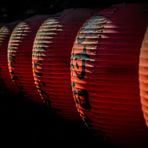 Red and round lanterns