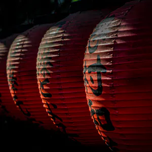 Red and round lanterns