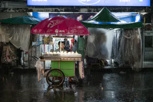 Stall in rain