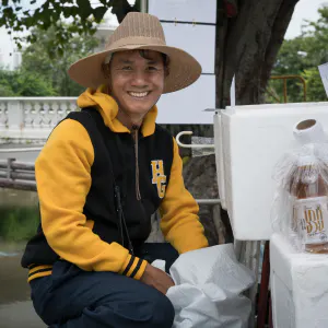 Young man smiling