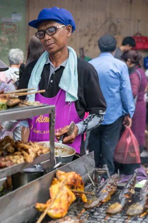 Man cooking in food stall