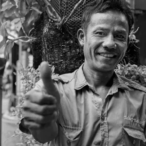 Man thumbing up