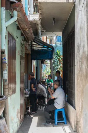 Eating place in a narrow lane