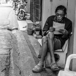 Man reading paper