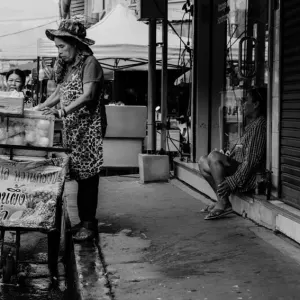 Pineapple seller in Mae Klong