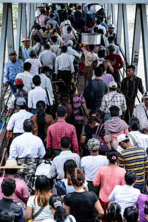 Passengers disembarking from ferry