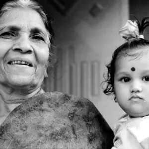 Grandmother and baby