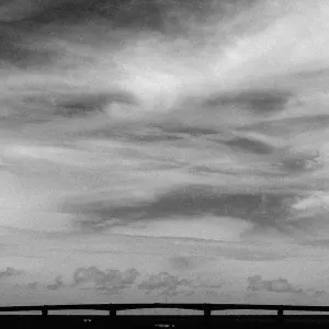 silhouette of Ikema-Ohashi bridge