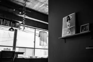 Photo book put up on wall