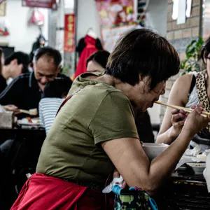 People having meal in Yongle Market