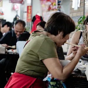 People having meal in Yongle Market