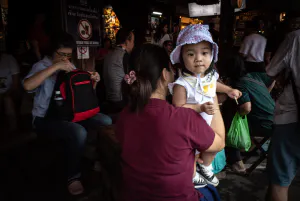 Little girl in Spanish restaurant in Chatuchak Market