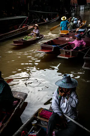Boats in Damnoen Saduak Floating Market