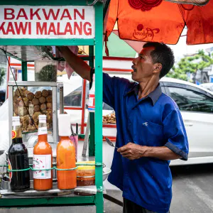 Food stall selling Bakwan