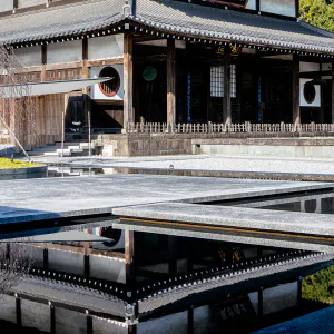 Main hall of Zuisho-ji Temple reflected in the water