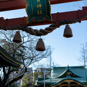 Plaque and shrine building of Suga Shrine