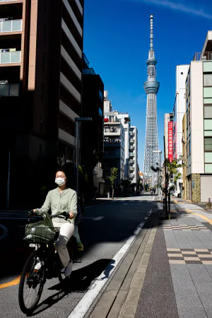自転車と東京スカイツリー