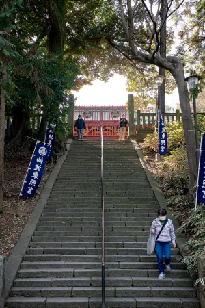 Stairs leading to Senba Toshogu Shrine