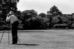 Okayama castle and photographer