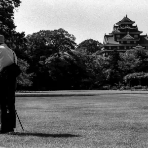 Okayama castle and photographer
